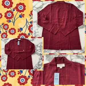 LOFT Burgundy Open-Front Cardigan, extra small petite, NWT